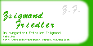 zsigmond friedler business card